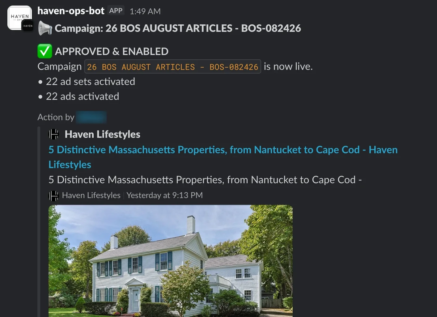 The ads go live on one click