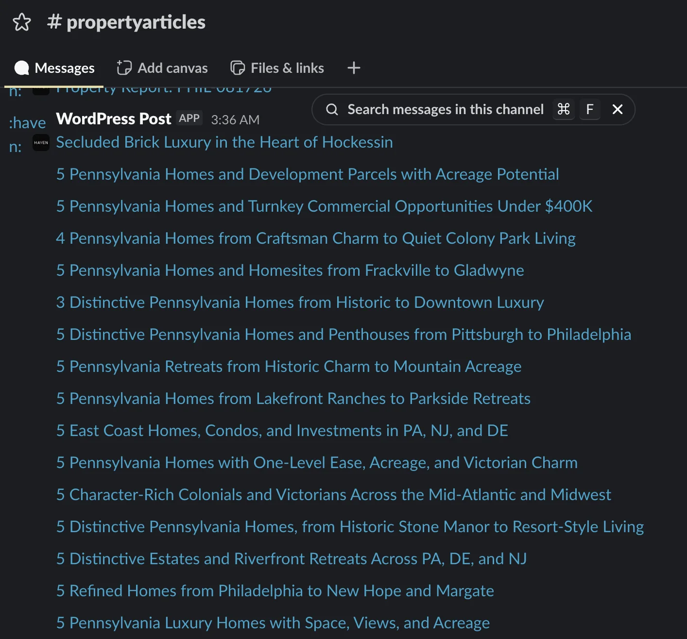 Published, linked, and announced
