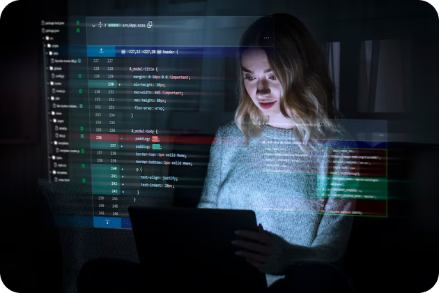 Person working on a laptop